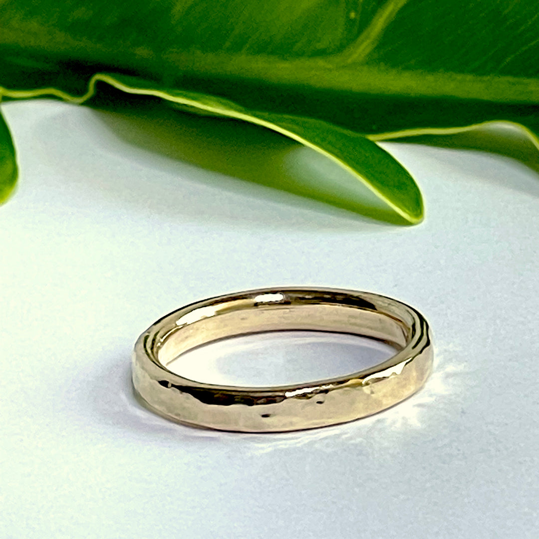 14k yellow gold cremation ring ~3.6mm