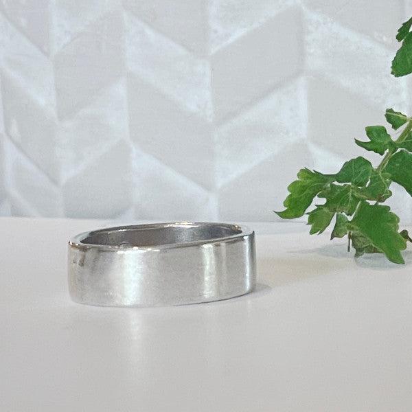 Sterling Silver Cremation Ring with brushed finish.
