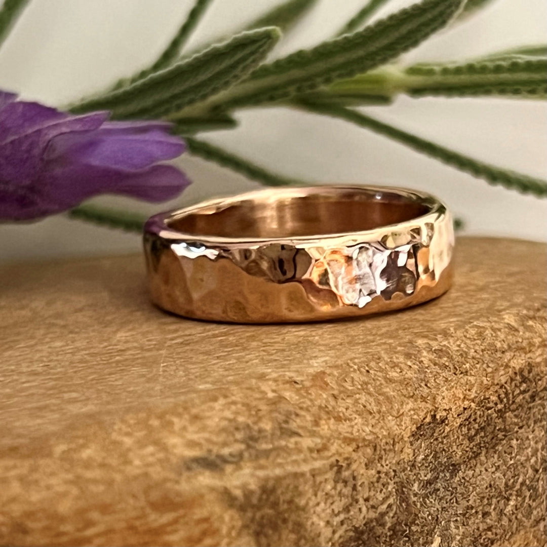14k rose gold cremation ring 6.5 mm width