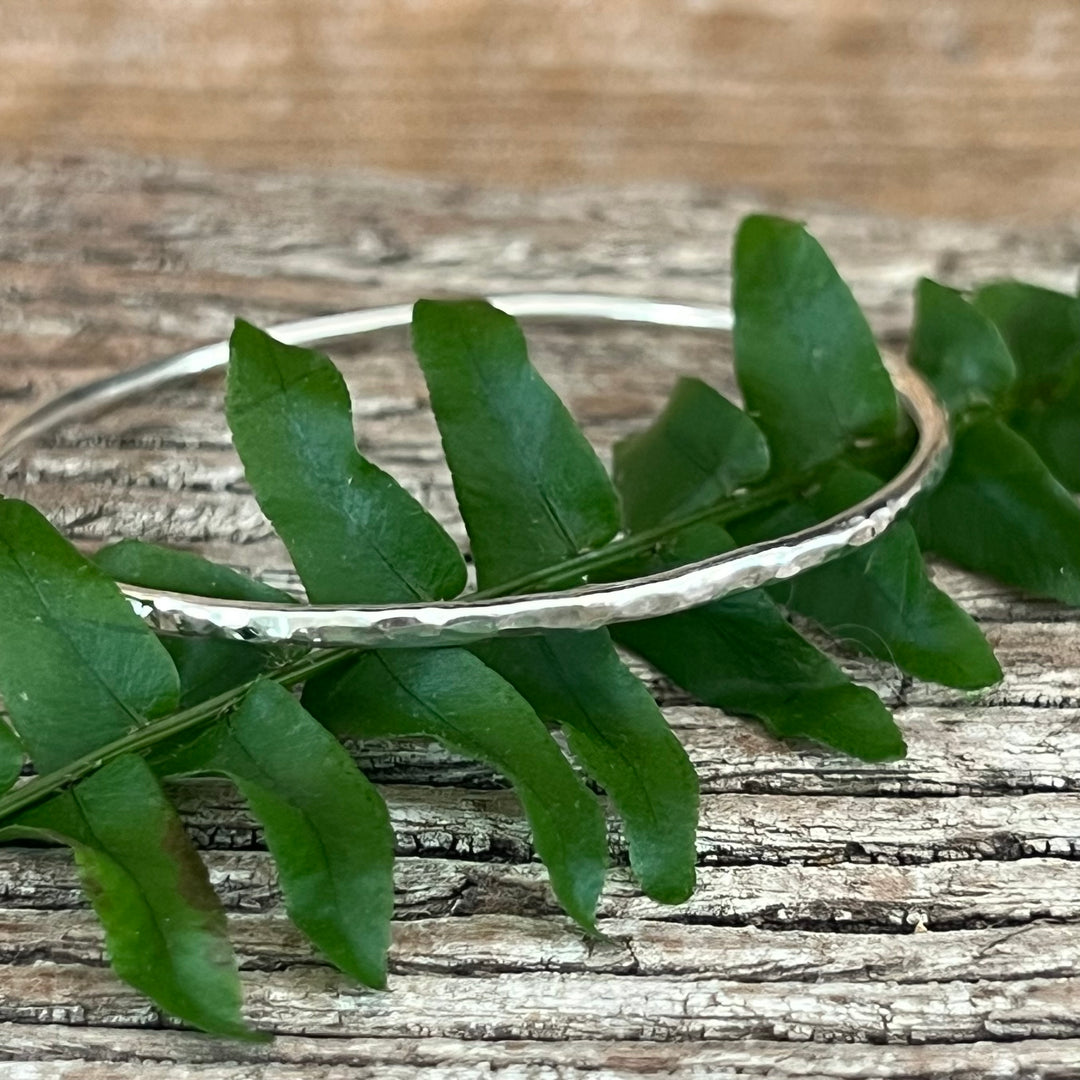 Classic Hammered Bangle cremation bracelet