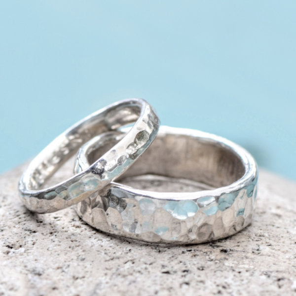 Hand made Sterling Silver cremation rings available in 3 widths