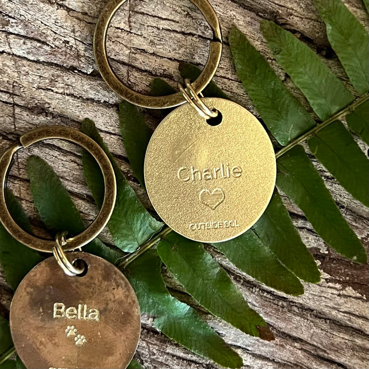 Optional text is available on the back.  A heart or pawprints can be included.