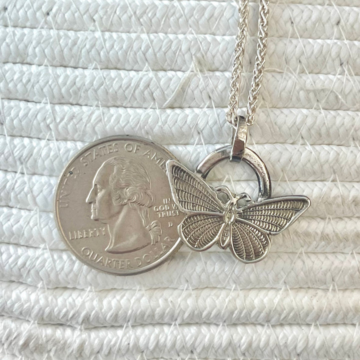 Silver Butterfly Cremation Pendant – Handmade Ash Jewelry Keepsake